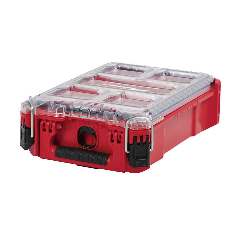 Milwaukee PACKOUT 48-22-8435 Compact Impact-Resistant Tool Organizer, 4.61 in H x 15.24 in W, Polymer, Red